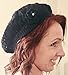 MINAKOLIFE Women's Super Soft Flower Laciness Knit Beanie Hat (Black)