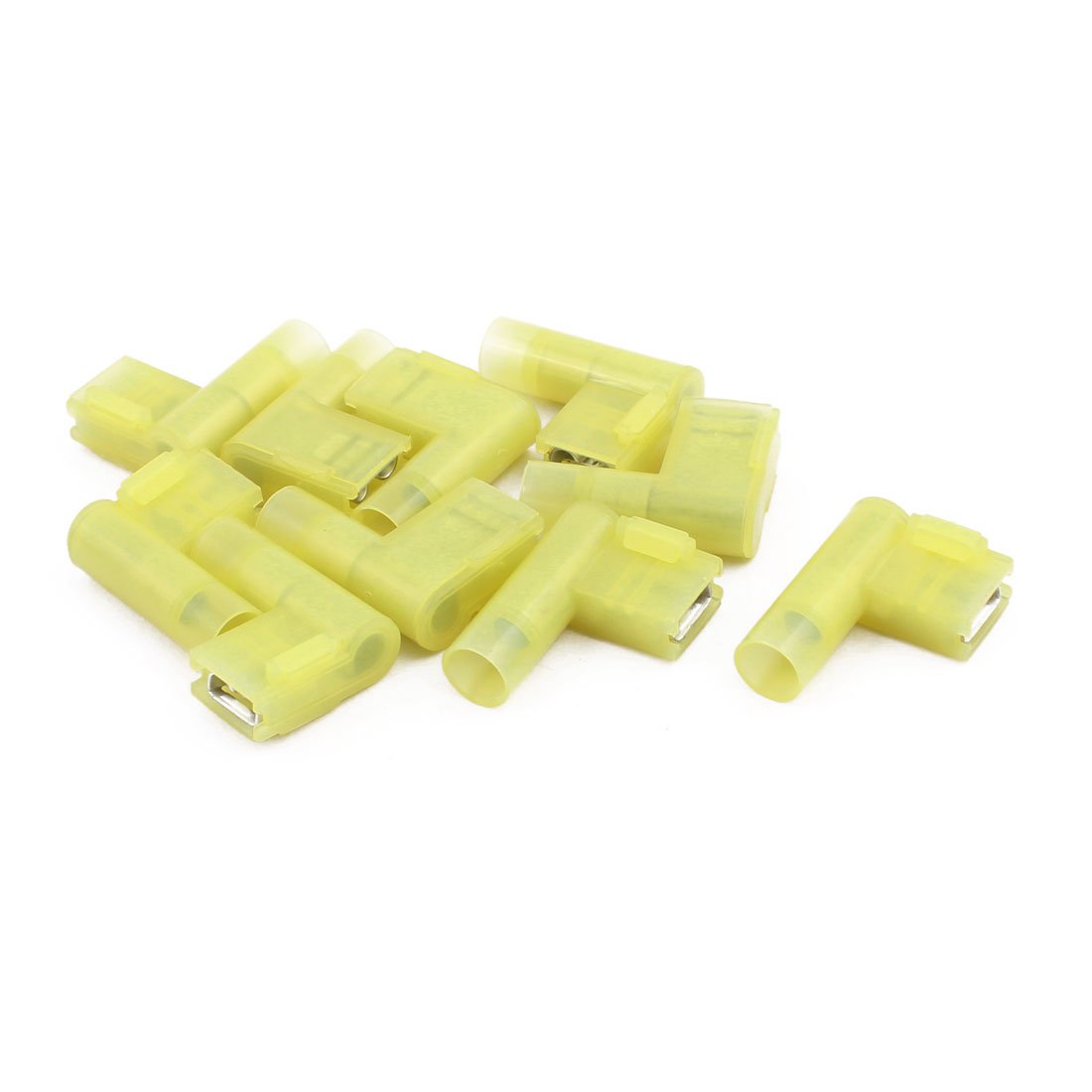 Sourcingmap 10Pcs Flag Crimp Terminals Female Nylon Fully Insulated Wire Connectors Yellow