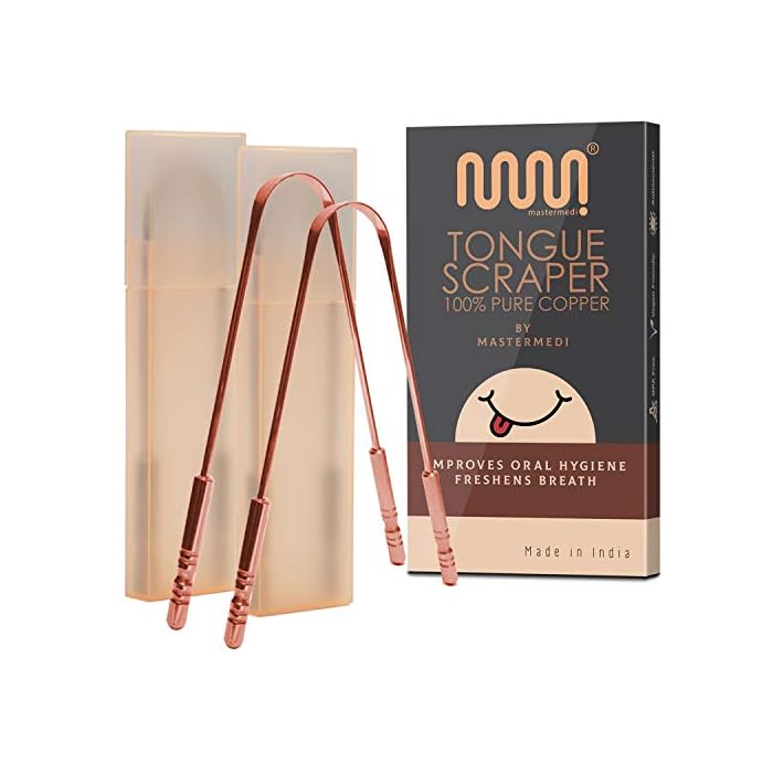 Tongue Scraper (2 Pack with 2 Travel/Storage Cases) Tongue Cleaner, Scrapers for Adults and Kids Medical Grade Reusable…