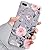 YeLoveHaw iPhone 8 Plus / 7 Plus Case for Girls, Flexible Soft Slim Fit Full-Around Protective Cute Phone Case Cover with Purple Floral and Gray Leaves Pattern for iPhone 7Plus / 8Plus (Pink Flowers)