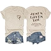 Bible Verse Shirts for Women Christian Religious Saying Tshirt Jesus Faith Cross God Graphic Tee