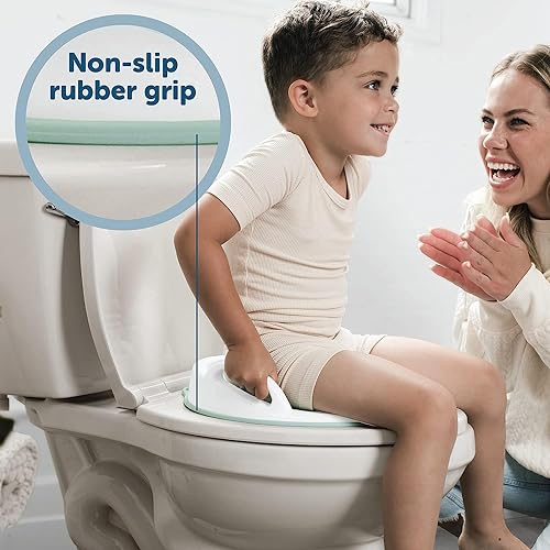 Potty Training Seat, Toddlers Toilet Training Seat with Detachable Soft Cushion, Sturdy Handle and Backrest, Toilet Seat with Baby Splash Guard for Toddlers and Kids, Fit Round Oval Toilet