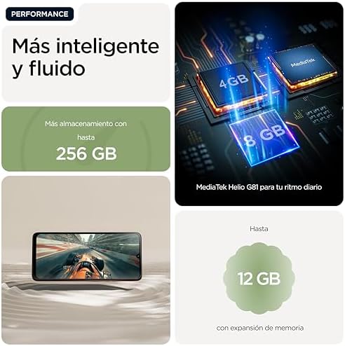 moto g06 12GB (4GB+8GB RAM Boost)/256GB PANTONE TENDRIL a cores, ecrã grande de 6,88" com som Dolby Atmos®, sistema de câmara AI de 50 MP, proteção contra água IP64, bateria de 5100 mAh