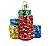 Old World Christmas Poker Chips Glass Blown Ornament
