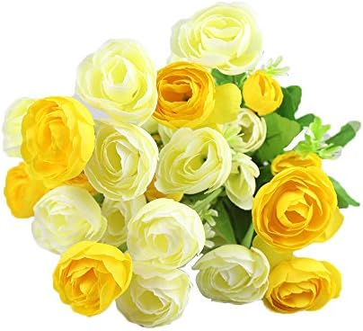 Arbeflo Artificial Flower Fake Floral Rose Flower Simulation Rose for Home Hotel Office Wedding Party Garden Craft Art Decor,2 bouquet / bag (Orange)