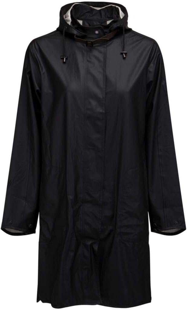 Ilse Jacobsenlanger Damen Regen Parka | elegante A-Linie | abnehmbare Kapuze | wasserdicht winddicht | Polyester mit Gummi Überzug | RAIN71