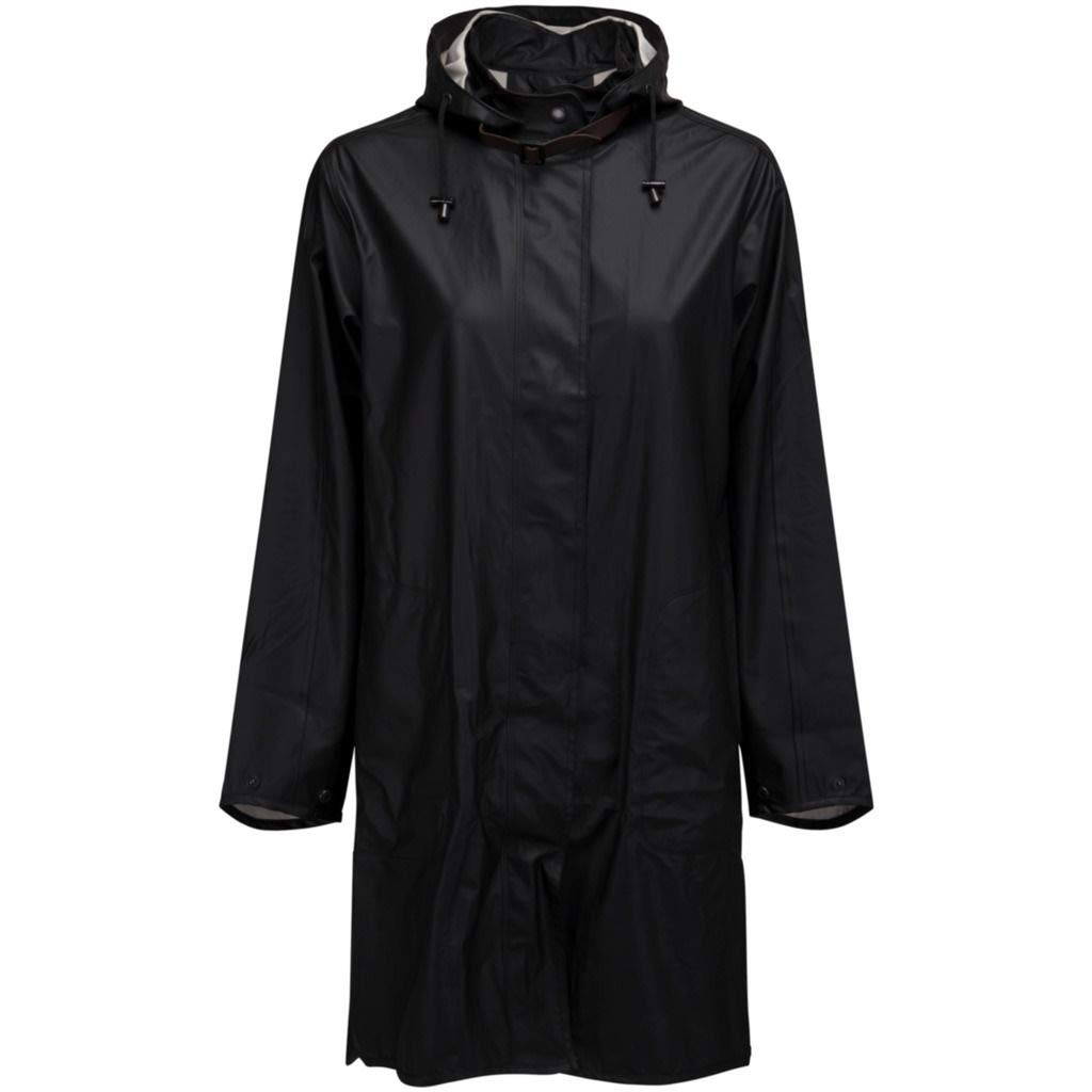 Ilse Jacobsenlanger Damen Regen Parka | elegante A-Linie | abnehmbare Kapuze | wasserdicht winddicht | Polyester mit Gummi Überzug | RAIN71
