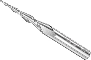 CoCud Tapered Ball Nose End Mill, 0.5mm Radius 6mm Shank 10 Degree Angle, Micro-Grain Carbide 2 Flutes Milling Cutter CNC Router Bit - (Applications: for Stainless Steel Aluminum)