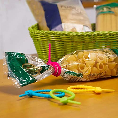 image for Loghot 20Pcs Colorful Silicone Ties Bag Multi-use Smart Tie Reusable, 