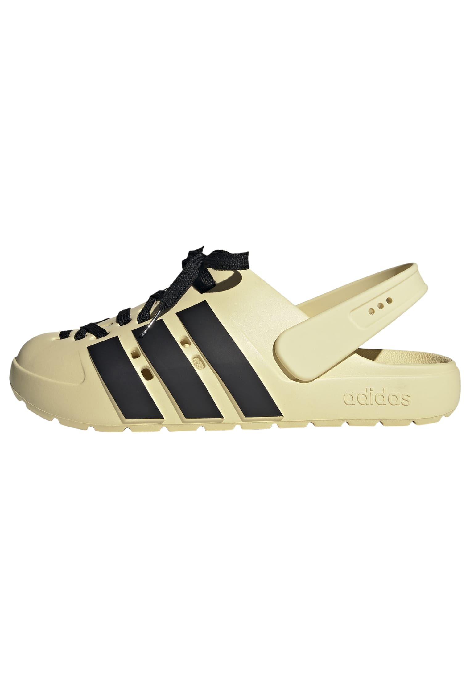 adidas Unisex-Adult Adilette Clog 2.0, Warm Vanilla/Black/Gold Metallic, 13 Image