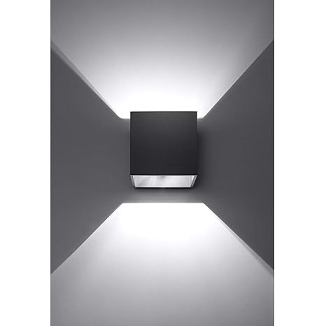 K-Bright 12W Moderne LED Schwarz Wandleuchte mit einstellbar Abstrahlwinkel Design IP 65 außen Wandaussenleuchte für Schlafzi