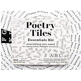 Poetry Tiles - 832 Fridge Word Magnets - Essential Words Starter Kit for Refrigerator Poems and Stories - Includes Alphabet Headers