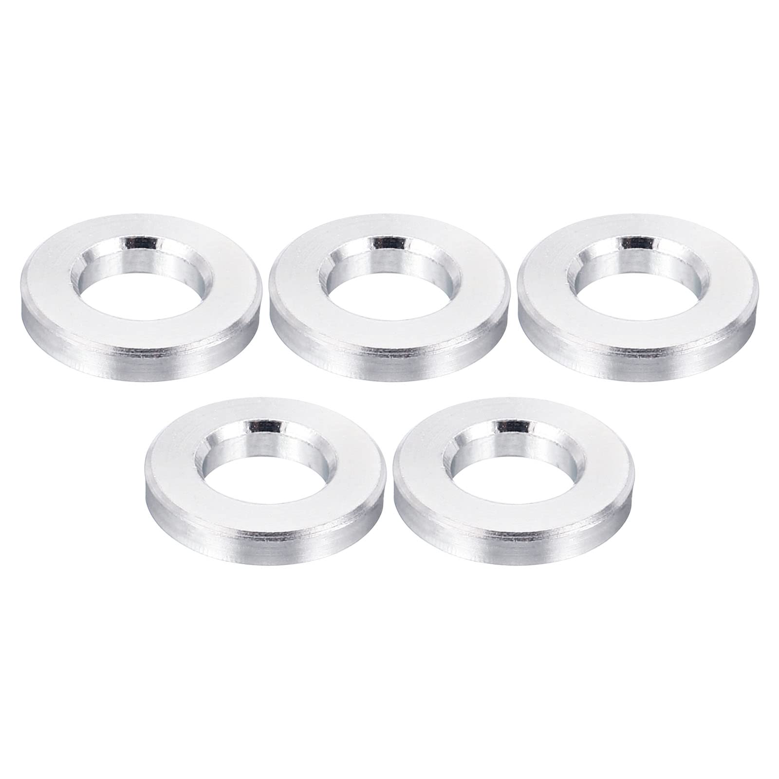 PATIKIL M5 Aluminum Spacer, 5 Pack 5.2mm ID x 10mm OD x 2mm L Metal Spacer Aluminum Round Plain Finish Spacer Screw Standoff for M5 Screw Bolts