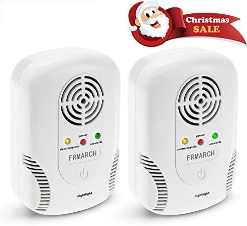 Ultrasonic Pest Repeller -Electronic Pest Control Plug In with Night Light -Pest Repellent for Insects ,Mice ,Roaches ,Bugs ,fleas ,Mosquitoes and Spiders -2 PACK
