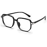 Dollger Blue light Glasses for Women Men Oversize Square Computer Screen Blue light Blocking Eyeglasses TR90 Frame black