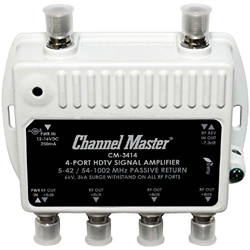 Channel Master CM3414 4Port Distribution Amplifier for Cable and