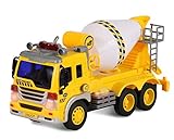 ToyThrill Friction Powered Cement Mixer Push and Go Construction Toy for Boys and Girls with Lights and Sounds - Realistic 1:16 Scale Design