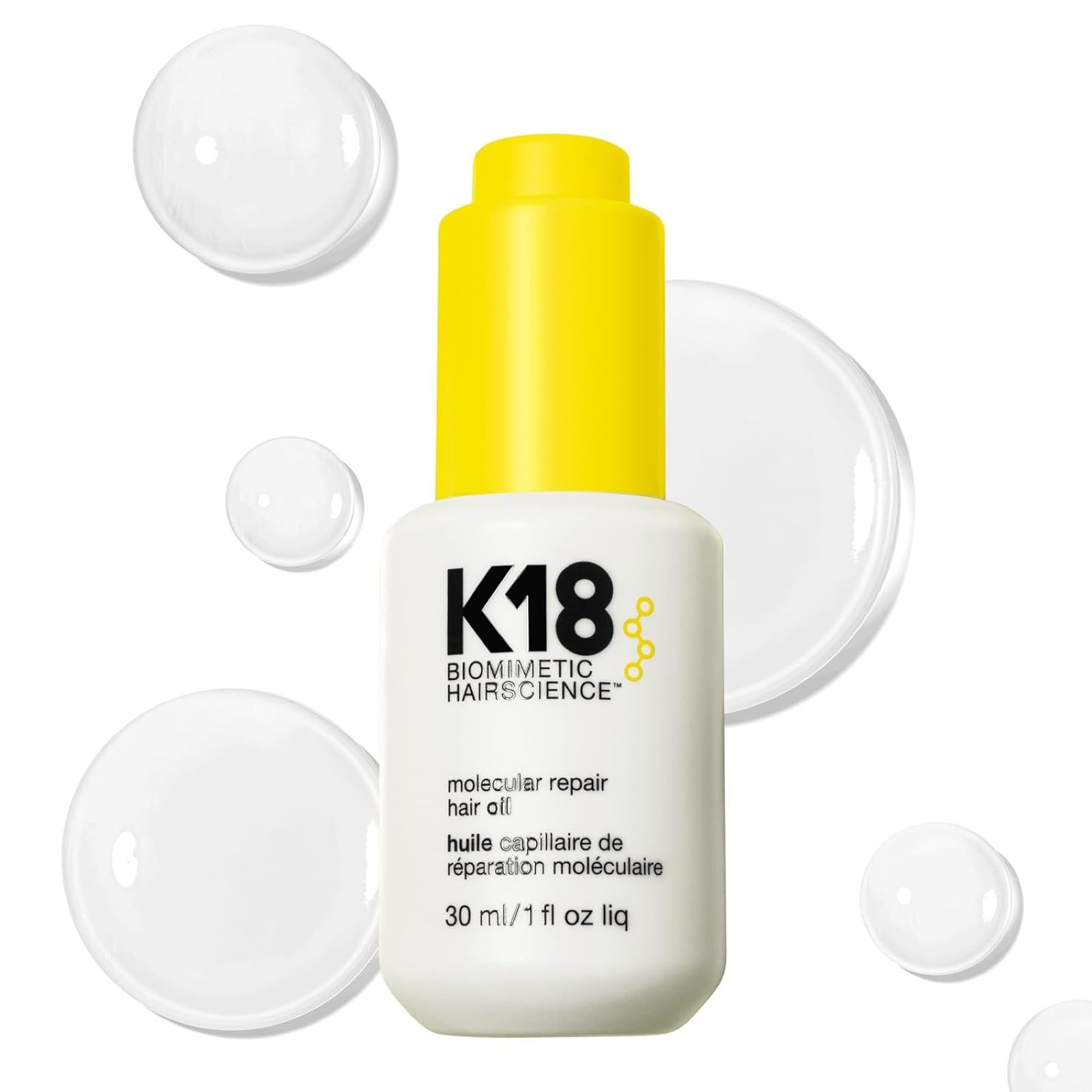 K18 Molecular Repair Hair Oil, Weightless Oil for Stronger, Healthier Hair, Suitable For All Hair Types, 30ml