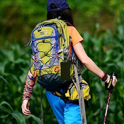 FLOUREON 10,000mAh Portable Mobile Phone Charger Power Bank with Auxiliary Solar Charging Dual USB 1.0A/2.1A Max External Battery for iPhone, iPad, Samsung Galaxy and Android Phone Orange