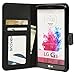LG G3 Case, Abacus24-7 Wallet with Flip Cover and Stand, Black