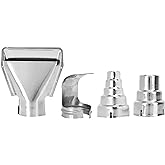 Watris Veiyi Heat Gun Nozzles Kit, 4PCS Hot Air Gun Attachments | Stainless Steel Reflector Nozzle Soldering Station Nozzle Tool