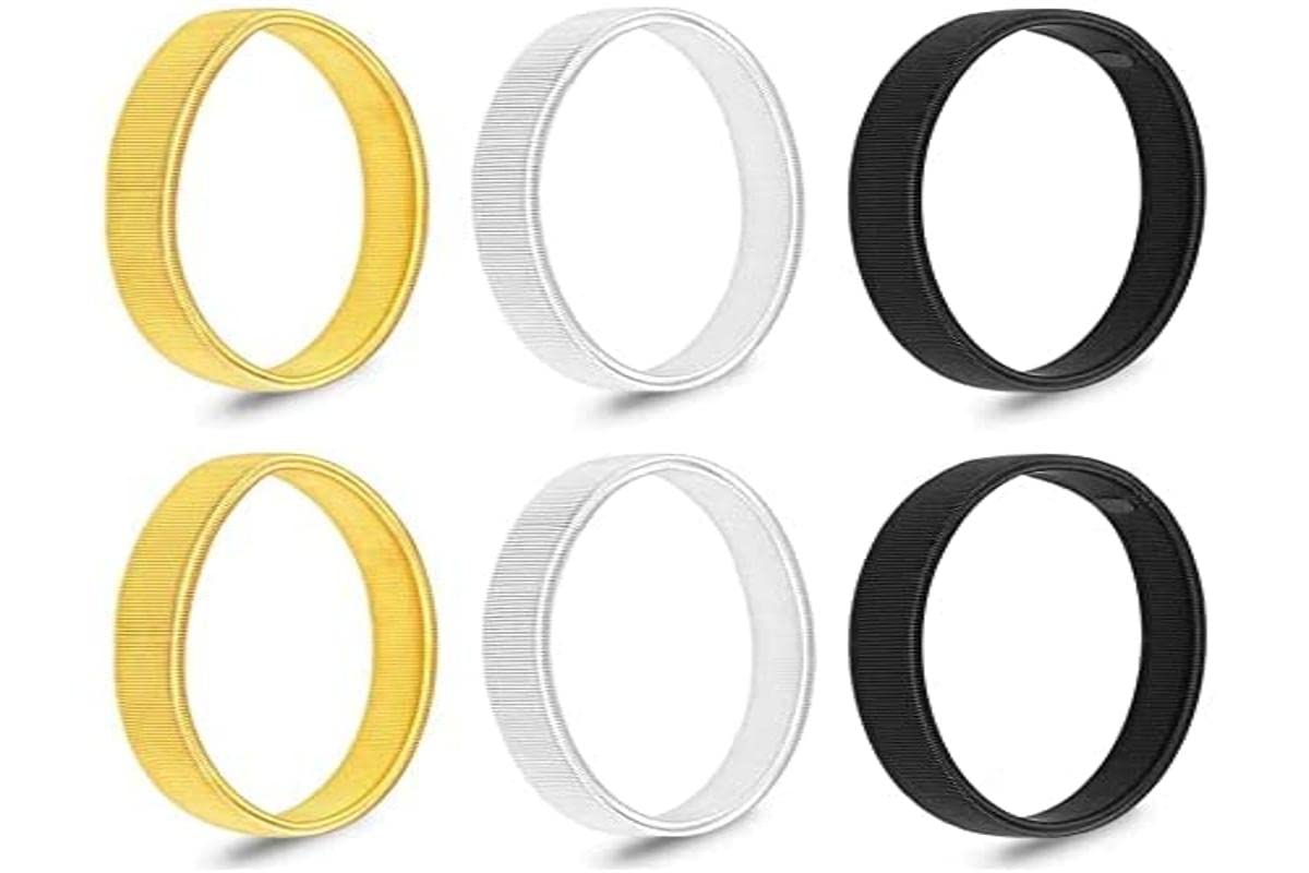 NC 3 Pairs Sleeve Holders Metal Elastic Bracelet Non-Slip Bracelet with Shirt Sleeves for Fixing Long Sleeves (Black/Silver/Gold)