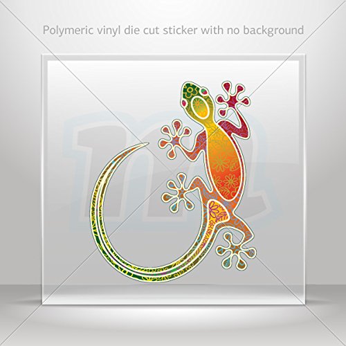 Decal Colorful Lizard Gecko Tablet Laptops Weatherproof Sports Bikes (4 X 3.30 In)