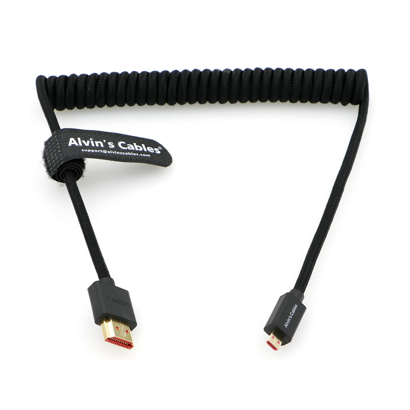 Alvin's Cables 8K 2.1 Micro HDMI to HDMI Braided Coiled Cable for Atomos Ninja-V 4K-60P Record 48Gbps HDMI for Canon-R5C| R5| R6 — image 1