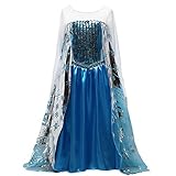 Mini Kittty Girls Snow Queen Elsa Party Dress Costume Princess Cosplay Dress Up