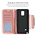 Galaxy Note 4 Case, with Screen Protector, TPU + Leather Bling Glitter Flip Wallet Case with Kickstand Credit Card Holder Slot for Girls/Women for Samsung Galaxy Note 4, Rose Gold