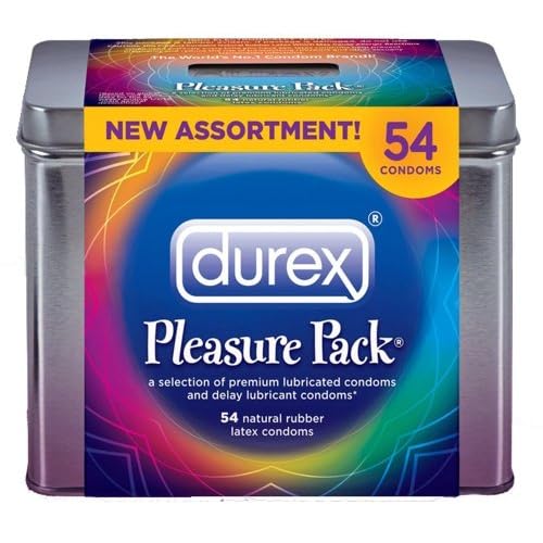 Durex Pleasure Pack Natural Rubber Premium Latex Condoms, 54 Count image