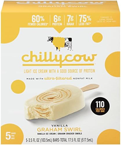 Chilly Cow Vanilla Graham Swirl Light Ice Cream Bars, 5 Ct (frozen)