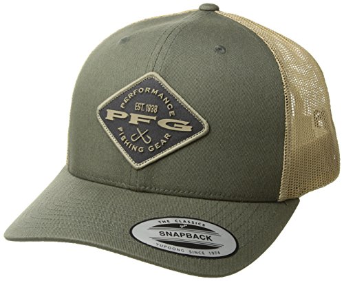 Columbia PFG Mesh Snap Back Ball Cap, Cypress/Diamond Patch, One Size