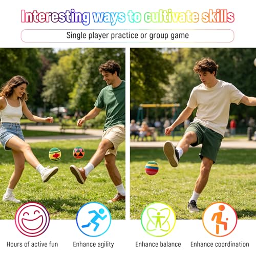 Hand-Made Knitted Footbag Colorful Crochet Kickballs Soft Hand Knitted Juggling Bags Suitable Outdoor and Indoor Party and Coordination Training, Suitable AduIts & ovet 14 Years oId Teens Use