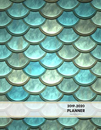 2019-2020 Planner Weekly and Monthly 8.5 x 11: Mermaid Gold Scales Calendar Schedule Organizer and J by Light Feather Journals