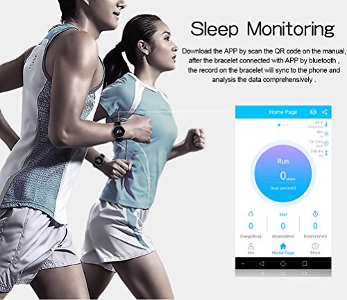 L@YC Round Touch Screen Smart Heart Blood Pressure Blood Oxygen Monitoring Sports Reminds Bluetooth Bracelet Activity Tracker, Silver Grey - Thumbnail 3