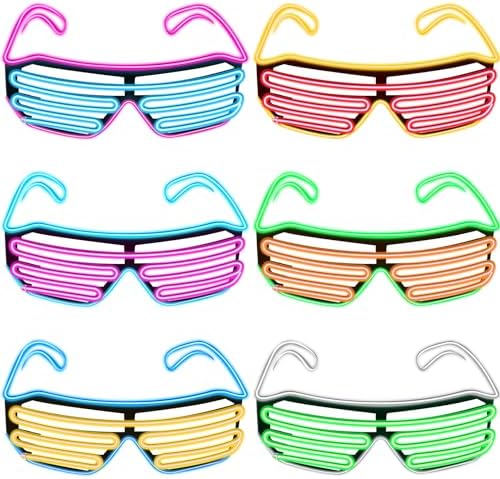 TOODOO Pairs Flashing Sunglasses Light Up Glasses Neon LED Glow