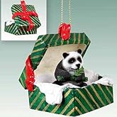 Panda Bear Gift Box Christmas Ornament - Delightful!
