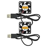 ANVISION 2-Pack 40mm x 10mm DC 5V USB Brushless Cooling Fan, Dual Ball Bearing, YDM4010B05