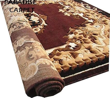 Paradise Carpet Creation Floral Persian Carpet (Brown, Acrylic, 5 X 7 Feet)