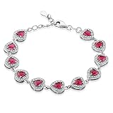 GemStoneKing Bracelets&Bangles For Women 6.40Ct Heart Inlay Water Drop AAA Zircon Wedding Jewelry 925 Sterling Silver Bracelets