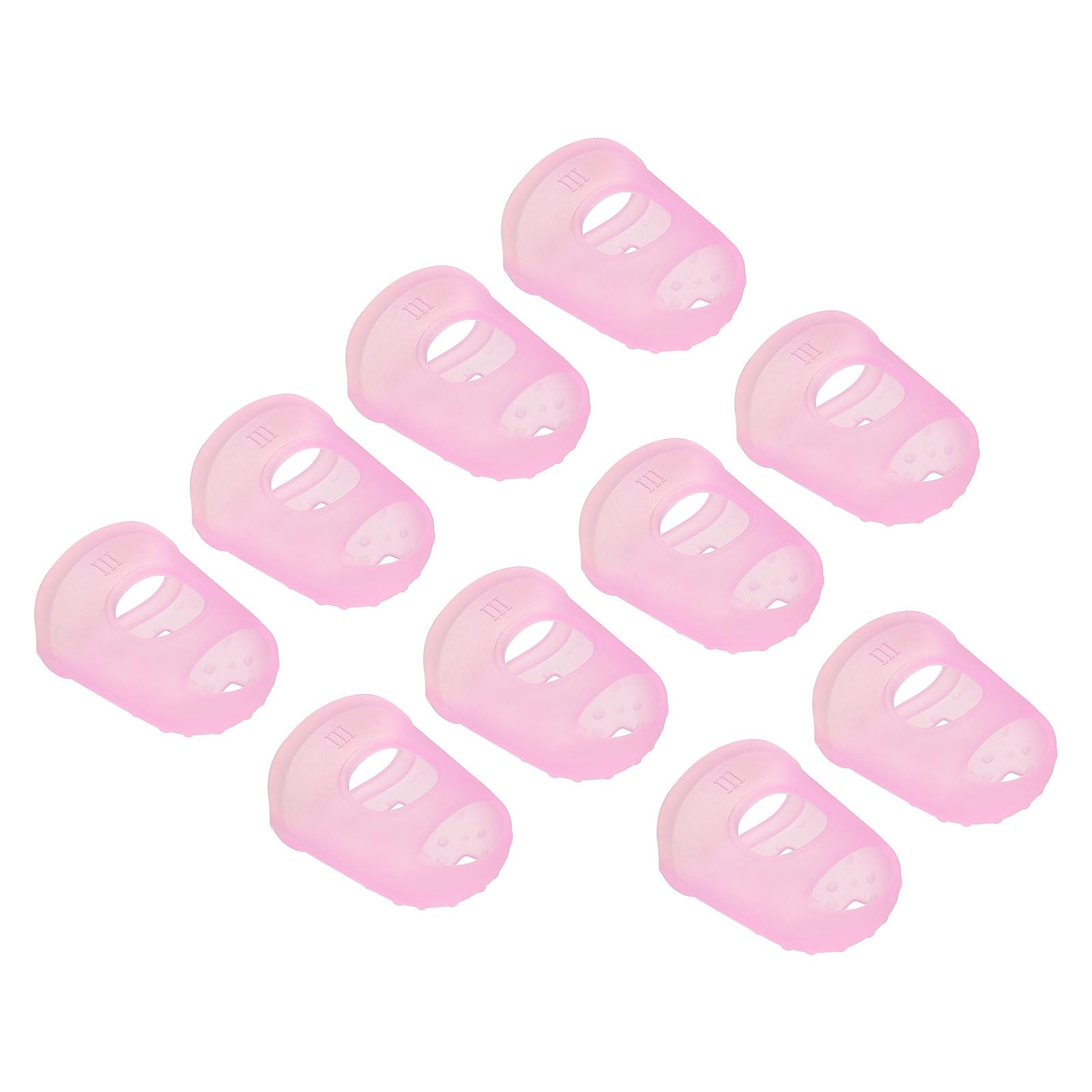 PATIKIL Finger Tips Anti Slip Fingertip Protector, 20 Pack 29mm Silicone Finger Guard for Paper Sorting Sewing Guitar Playing, Pink L Size