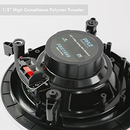 Pyle Pair 6.5” Flush Mount Inwall Inceiling 2Way Speaker System Spring Loaded Quick