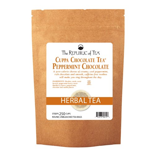 The Republic Of Tea Peppermint Cuppa Chocolate Tea, 250 Tea Bags, Rooibos Tea Dessert Blend