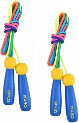 OTraki 2 Pack Kids Jump Rope 6.56ft Adjustable Wooden Handles 5+ Years view 1