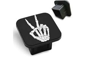 Tnomchey Skeleton Hand 2X2 Hitch Cover Black Peace Sign Vintage Victory Bone Gesture Gesture Square Tow Hitch Dust Plug Rubber Receiver Tube Hitch Plug Compatible with Car Accessories for Men Women