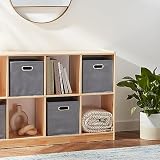 Amazon Basics Collapsible Fabric Storage Cubes 6-Pack Light Grey view 5