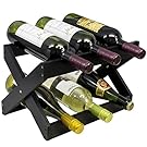 Sorbus Bamboo Foldable Countertop Wine Rack 6-bottles (Black)
