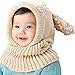 Bienvenu Kids Hat Winter Cold Weather Crochet Earmuff Beanie Hat Scarves Neck Warmer 1 Piece Set, Beige