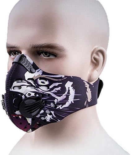 Topnisus Anti Pollution Dust Mask with Filter for Cycling Running Outdoor Activities Dustproof Cycling Mask (Black Tiger)